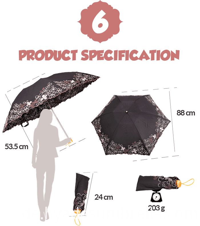 Stickerei Hock Mini Regenschirm Embroidery Hock Mini Umbrella